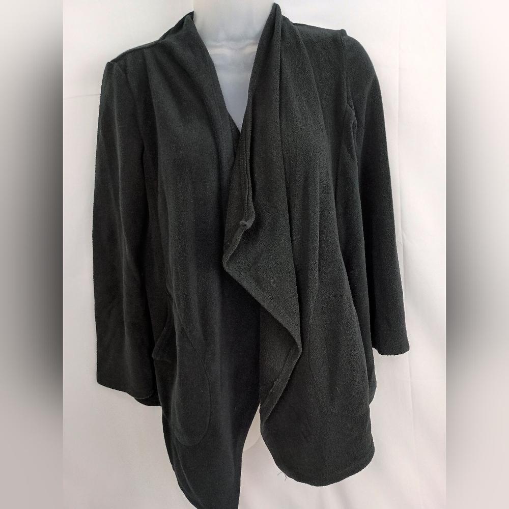 Cozy Soft Stylish Black Draped CUDDL DUDS Cabincore Duster Cardigan (#1,328)(C)